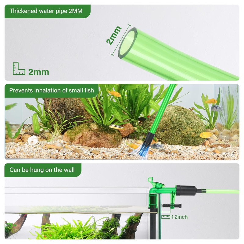AQQA Aquarium Siphon Gravel Vacuum Fish Tank Cleaner kit,Stress Ball