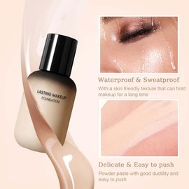 Base de Maquillaje Líquida 40ml, Acabado Mate Natural Color | Base de maquillaje líquida de cobertura total; iluminadora, de larga duración, resistent