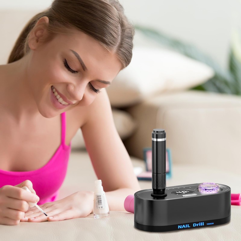 Nagelfräser, Verstellbare Geschwindigkei Fräser Maniküre Pediküre set mit LED-Anzeige, Elektrische