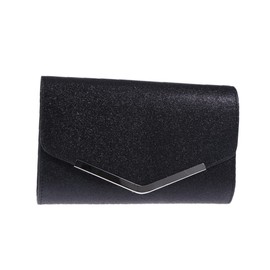 Healvian Elegant Evening Handbag Clutch Chain Black Women's Purse for Wedding Prom Cocktail Parties Capacity for Essentials