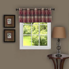 Achim Home Furnishings, Burgundy Harvard Window Pair Curtain Tier, 57" x 24" (HVTR24BU12)
