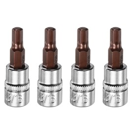 HARFINGTON 4pcs 3/16" Hex Bit Socket 1/4" Square Drive SAE Extension Impact Bit Power Nut Driver Set S2 & CR-V Steel Socket Ratchet Wrench Bits