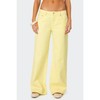 Roman Low Rise Slouchy Jeans - Color: YELLOW, Size: XS