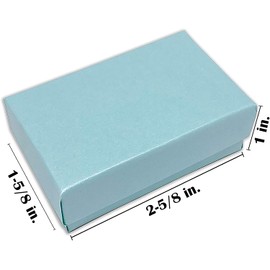TheDisplayGuys - 25-Pack #21 Cotton Filled Cardboard Paper Jewelry Boxes Gift Case - Pearl Teal (2.6" x 1.6" x 1.0") - for Shipping or Storage