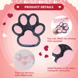 3pcs 5.5in taba Squishy Big Cat Paw Squishy FuFu Squishy Cute Adorable Soft Silicone Squeeze Toy for Stress Relief Kawaii Squishies PVC Sensory Toys,OPP Packaging Gifts for Kids Teenage