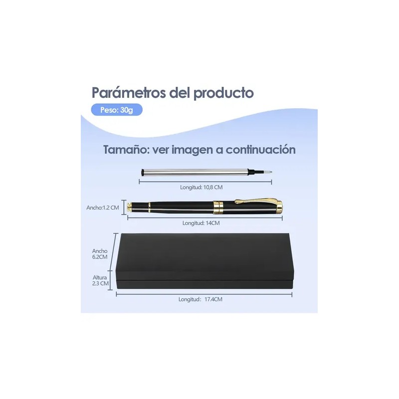 Pluma De Acero Con Recambio Y Caja De Regalo