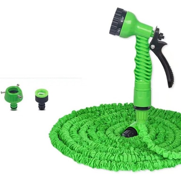 Erweiterbarer Gartenschlauch, 15,2 m Schlauch, 3-mal flexibler dehnbarer Gartenwasserschlauch mit