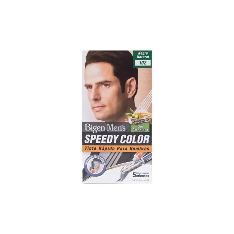 Tinte Permanente Bigen Men Speedy Color 102 Negro Natural Sin