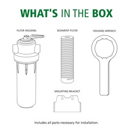 AO Smith Whole House Water Sediment Filter - Valve-In-Head Single-Stage Filtration System - NSF Certified - AO-WH-PREV