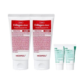 MediPeel Red Lacto Collagen Clear Foam Cleanser 2.0 120ml x2 + Green Cica 15ml x2 / 메디필 레드 락토 콜라겐 클리어 폼 클렌저 2.0 120ml x2 + 그린시카 15ml x2