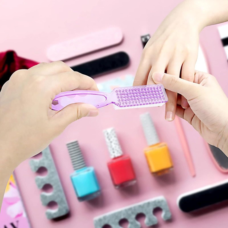 HoAhaMay 8 Pieces Nail Brush Plastic Handle Nail Cleaning Brush