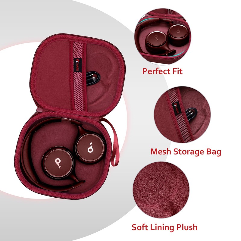 XANAD Headphones Case for Soundcore H30i Wireless On-Ear Headphones (Red)