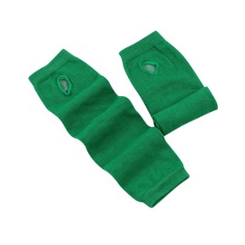 B-HOT Warmer Fingerless Gloves Stretchy Knit Thumb Hole Sun Protection Long Arm Solid Color Glove Green
