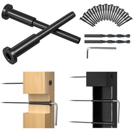 FMhotu 10 Pack 1/8" Invisible Cable Railing Kit, T316 Stainless Steel Invisible Receiver and Swage Stud End, Swage Tensioner for Wood/Metal Post, Cable Railing Hardware(Black)