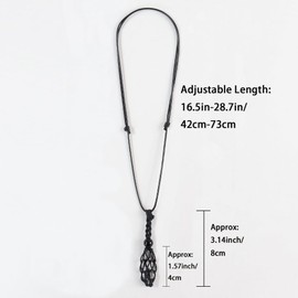 weryerker 12 PCS Crystal Cage Necklace Holder Necklace Cord Empty Stone Holder Replacement Wax Rope with Adjustable Length(Style 2)