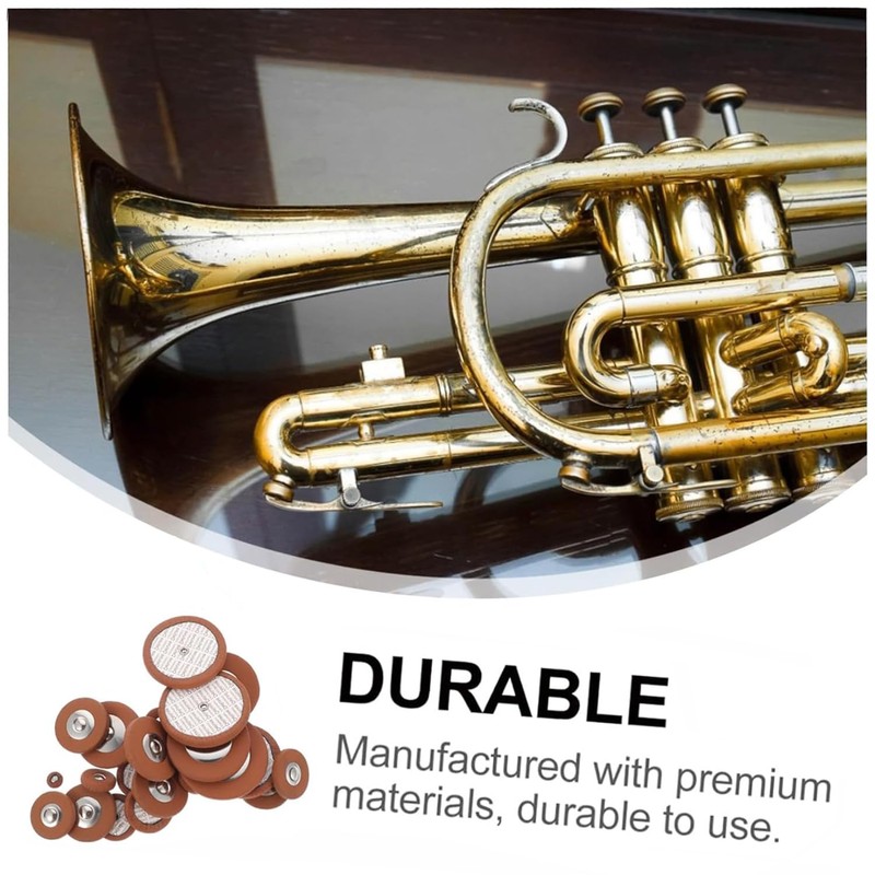 25 Pcs Professional Leather Tenor Saxophone Pads - High-Quality Brown