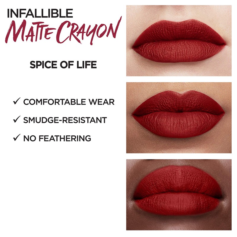 L'OREAL - Infallible Matte Lip Crayon Lasting Wear Smudge Resistant