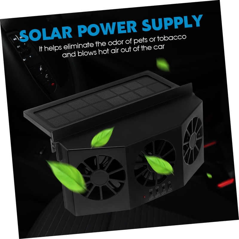 iplusmile Solar Window Car Exhaust Fan Triple Head Design Efficient