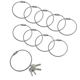 NYANDELMO Wire Keychain, 5.9 inches (15 cm), Screw Type, Metal, Waterproof, Rustproof, Strong, Keychain, Connectable, Wire Ring, Key Organizer, Lost Prevention, Set of 5, 10, 20, 50, Set of 100,