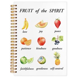 WUCHJ Christian Fruit of the Spirit Spiral Notebook Gifts, Bible Verse Study Hardcover Daily Journal Notebooks Lined for Office School Work Note Taking,Fruit of the Spirit Bible Notebook, Prayer Journal for Woman, 5.5x8.3 Inch