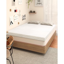 Slumbrae [Twin XL] Mattress Topper, 2" Mattress Topper Twin Extra Long, Memory Foam Mattress Topper Twin XL for College Dorm with Removable Cover and Straps, Gold