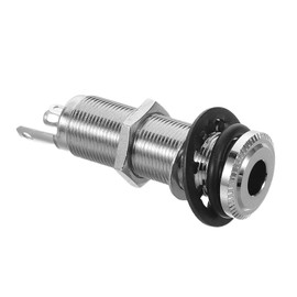 Generic Silver Brass Electric Guitar Replacement Barrel Jack Plug Socket Threaded Output Jack for Stable Audio Easy Installation Suitable for Guitar and Bass Accessories