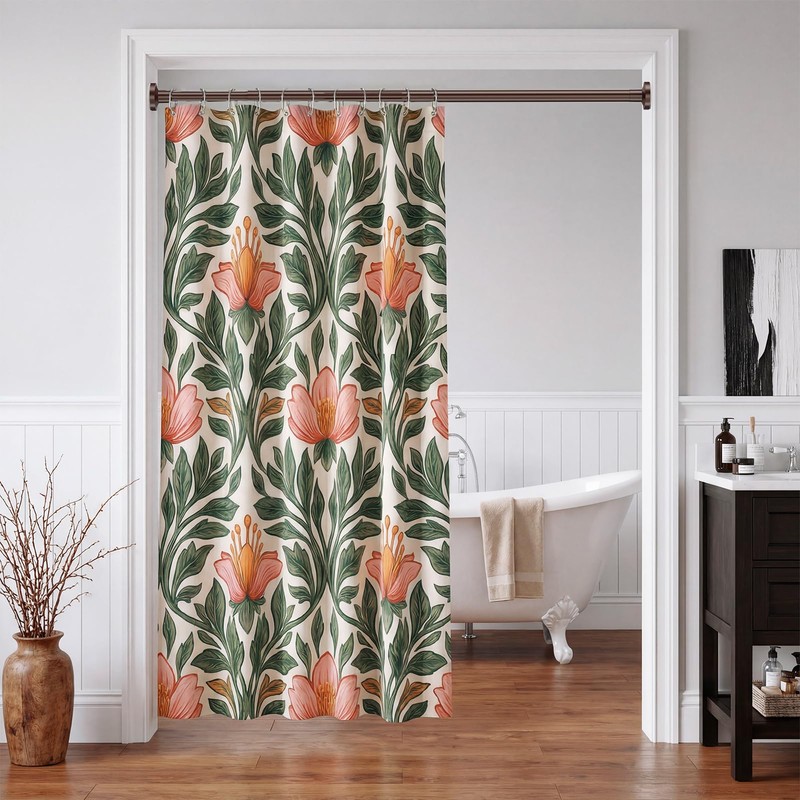 Bonpally Shower Curtain Rod, Adjustable 32-75 Inches Spring Tension Rod,