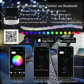 New AKEPO 32W Dual-Head RGBW APP Control Different Color Fiber Optic Lights, 750pcs of Mixed Optical Fibers in 9.8ft+Music Activated Fiber Optic Star Ceiling Light Kit for Truck Headliner Star/Home