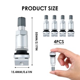 Clamp-in Valve Stem for TPMS Tyre Pressure Monitoring System, 4Pcs Pressure Monitoring Sensor Valve Stems Replacements Anti-Explosion Tire Valve Stem Tool for Cars