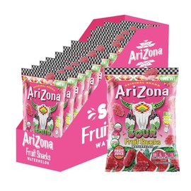 AriZona Fruit Snacks, Sour Watermelon - NEW - 5 Ounce Bags (Pack of 12) - Gluten Free - Gummy Chews