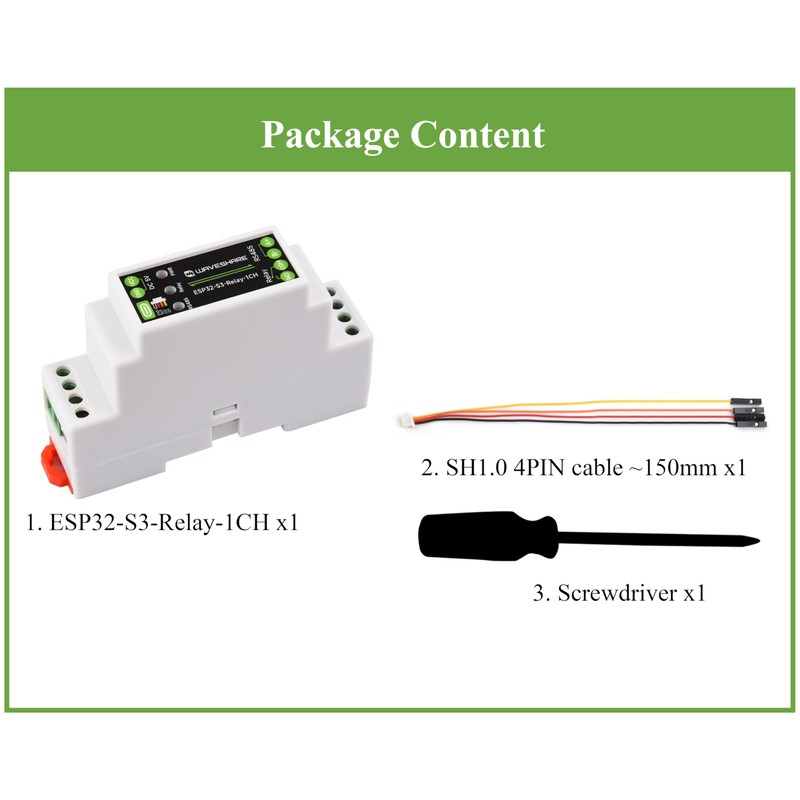 Industrial 1-Channel ESP32-S3 WiFi Relay Module, Supports WiFi/Bluetooth / RS485