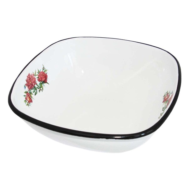 Enamel Bowl 1.5 Litres ca 22 cm Diameter Fruit – Retro Nostalgia Tea Square