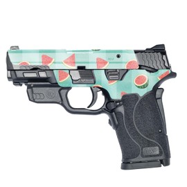 MightySkins Glossy Glitter Skin Compatible with Smith & Wesson M&P 9mm Shield EZ M2.0 - Watermelon Patch | Protective, Durable High-Gloss Glitter Finish | Easy to Apply | Made in The USA