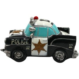 Police Car Money Box Black / White Polystone Dimensions (L x W x H): Approx. 17 x 10 x 9 cm Police Car