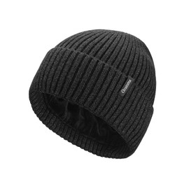 Ocatoma Beanie Hat for Men Women Warm Winter Knit Cuffed Beanie Soft Warm Ski Hats Unisex Dark Gray