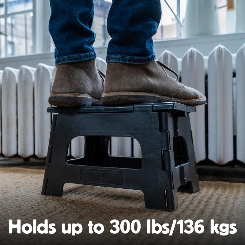 Kikkerland Rhino Foldable Step Stool – Holds Adults up to