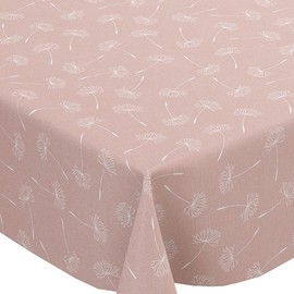 Karina Home Megan Wipe Clean Tablecloth Vinyl PVC (Pink, 120cm x 120cm)