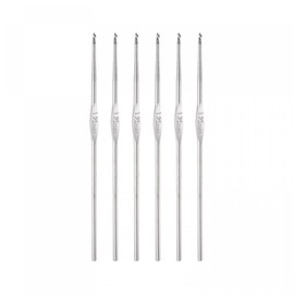 sourcing map Stainless Steel Crochet Hook 1.25mm Knitting Needles for DIY Craft Yarn 6Pcs
