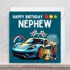Second Ave Racing Car Nephew Square Children's Kids Birthday Greeting