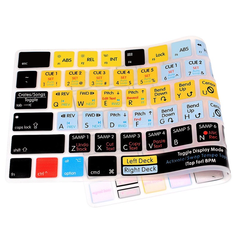 HRH Serato Scratch Live Functional Shortcut Hotkey Keyboard Cover Silicone