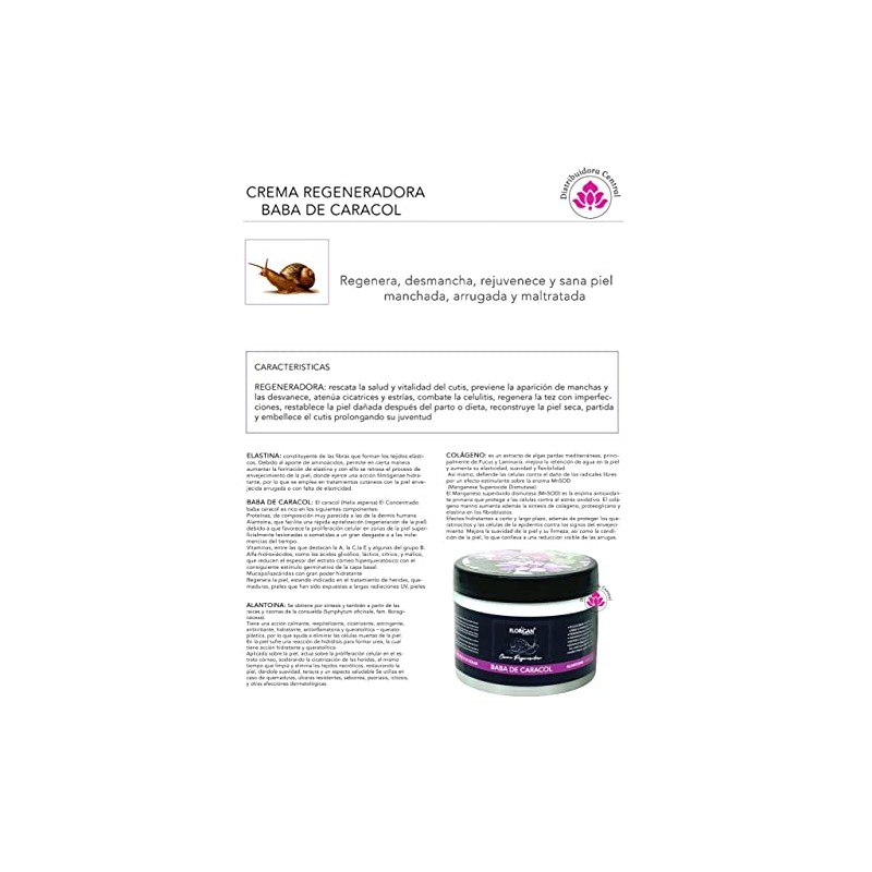 Crema Regeneradora Baba de Caracol con Elastina Florigan® 2 Piezas