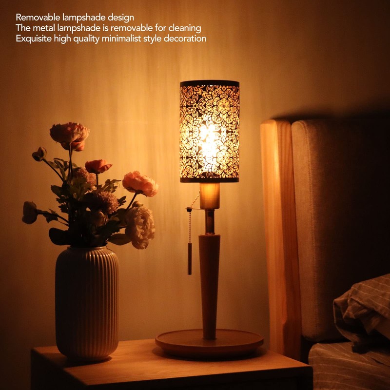 Metal lampshade, circular pattern cylindrical wrought iron small lampshade hollow
