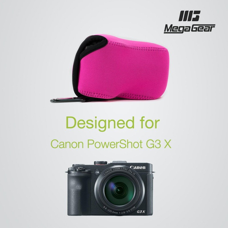 MegaGear Ultra Light Neoprene Case with Carabiner for Canon G3X