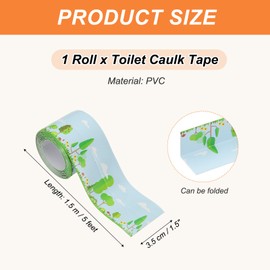 PATIKIL Caulk Tape Waterproof Self Adhesive, PVC Toilet Caulking Sealant Strip Bathtub Caulk Sealing Strip Tape for Bathroom Kitchen Countertop, Forest (1.5 Inch x 5 Ft)