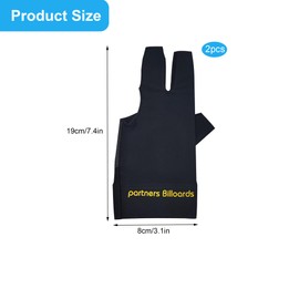 TUKEVA Pack of 2 3 Finger Snooker Gloves, Non-Slip Pool Gloves, Billiard Snooker Cue Gloves, Breathable Billiard Gloves for Snooker, Cue and Sports, Fits Left (Black)