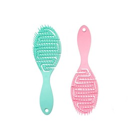 2PCS Wezxrauo Hair Detangler Brush Set - Wide Tooth Comb & Vented Brush for Curly/Wet Hair, Anti-Static & Breakage Reduction, Salon-Quality Hair Care Tools