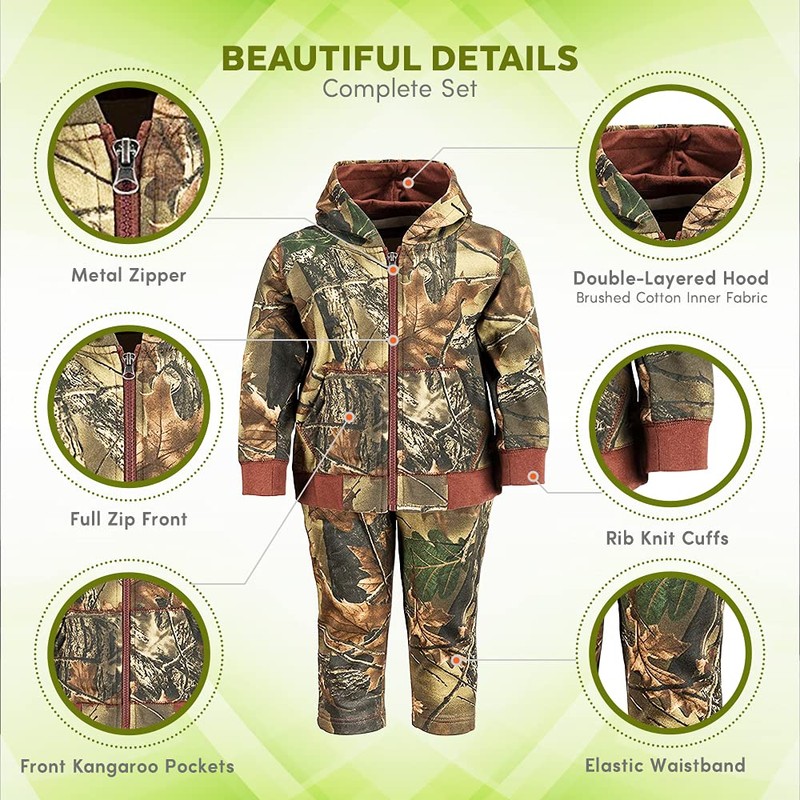 TrailCrest by Treel - Conjunto de sudadera de algodón con