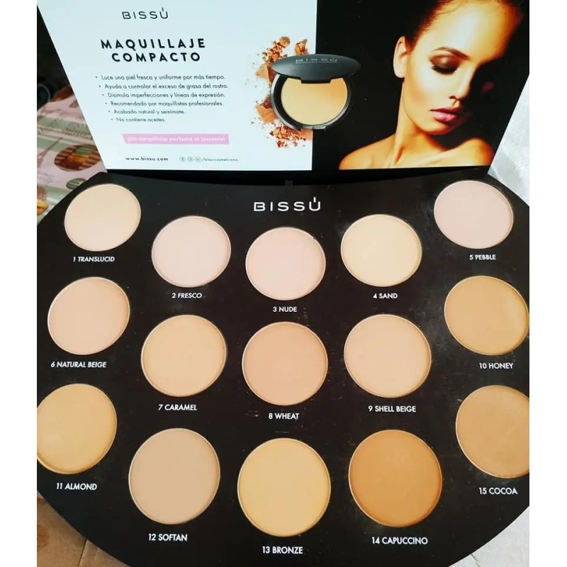 Polvo Bissu Maquillaje Compacto Todos Los Tonos Original