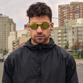 AISSWZBER Gafas de sol polarizadas deportivas para hombre, marco de metal, protección UV, 8177