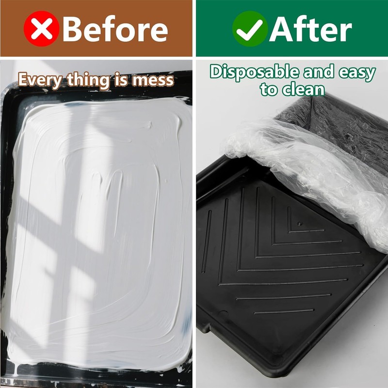 40 Pcs Paint Tray Liners, Disposable Paint Tray Liners, Disposable
